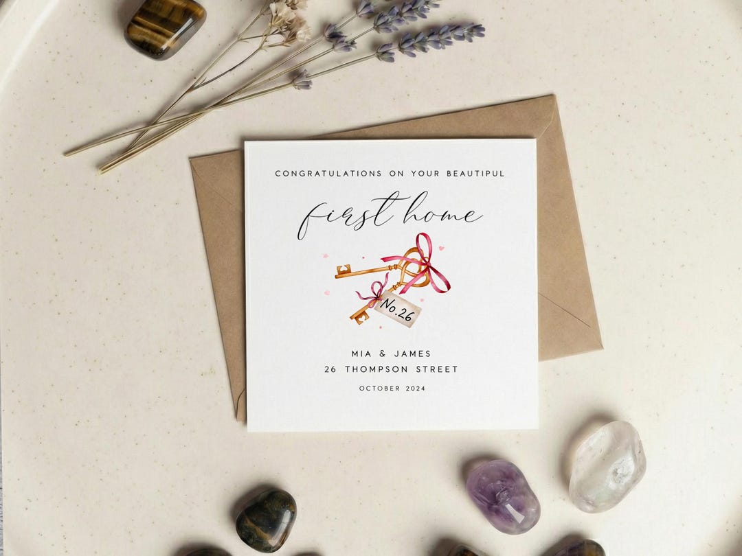 Personalised First Home Card With Names & Address, New Home ...
