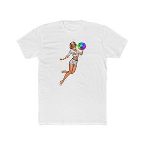 Atomic Angel Retro Futuristic Tee, Atomic Pinup Shirt, Unisex Crew Neck T-Shirt, Vintage Sci-Fi Top, Retro Fashion Apparel