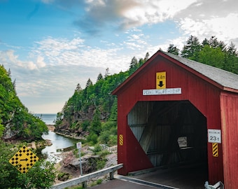 New Brunswick Covered Bridge Point Wolfe. 13x19. Home decor, wall decor, gift for him gift for her