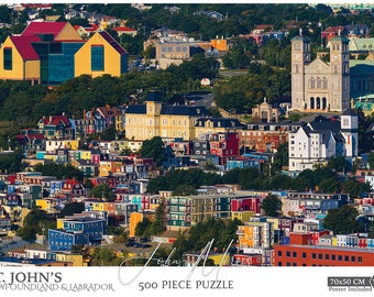 19.6"x27.5" 500 piece St. John's, Newfoundland & Labrador Jigsaw Puzzle. Newfoundland gifts, NL Puzzle, art
