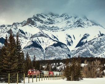 Cascade Mountain Train Photography just outside Banff, Alberta.