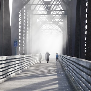 Fredericton&#39;s Walking Bridge, 8.5x11 New Brunswick Print, Fredericton, New Brunswick Wall Art, Photography, Fine Art, Canvas