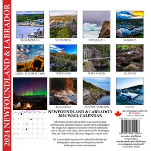 2024 Newfoundland & Labrador Wall Calendar, 6.5x6.5, calendar, newfoundland and labrador art, print, photo image 4