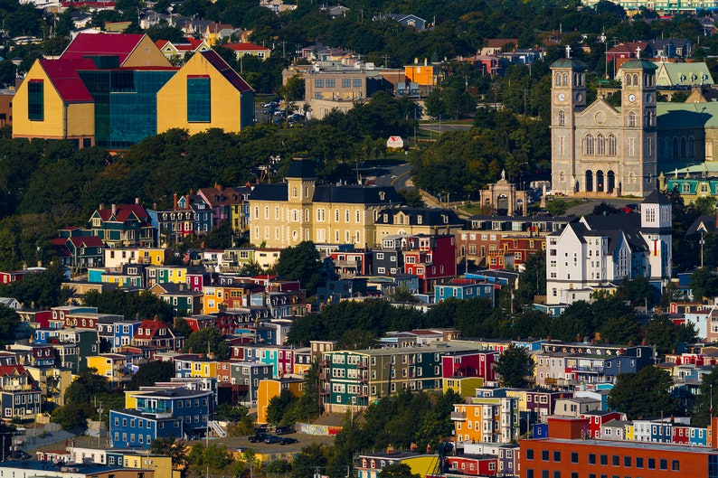 13x19 Jellybean Row, St. John's, Newfoundland Art, newfoundland print, Newfoundland and labrador, Newfoundland Artist image 1