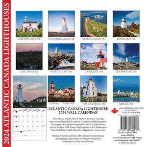 2024 Large Atlantic Canada Lighthouse Wall Calendar, 12x11.5, calendar, Nova Scotia, Halifax, Prince Edward Island, New Brunswick, Newfound image 5