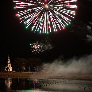 Fireworks over St. Peters Bay in Prince Edward Island, PEI Art, PEI Prints, Living Room Wall,