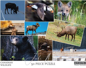 12.5"x16.5" 50 piece Canadian Wildlife Jigsaw Puzzle.