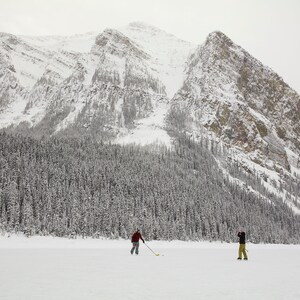 8.5x11 Lake Louise Photo Print, hockey mountains photography, Photography, Nature Landscape, wall art,