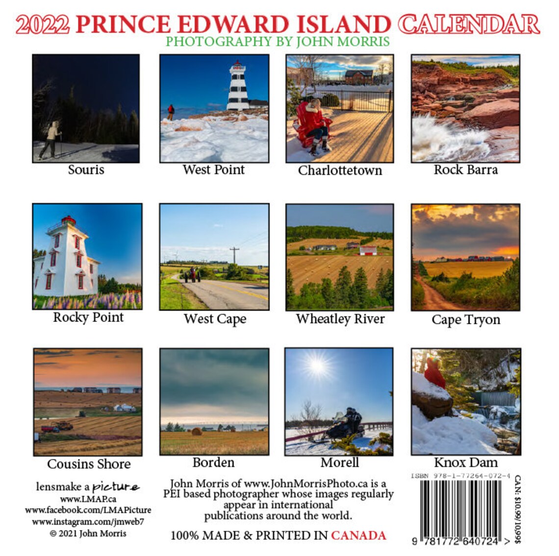 2022 Small Prince Edward Island Wall Calendar 6.5x6.5 Etsy