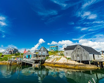 Peggys Cove Print: Nova Scotia Harbour Art (13x19)