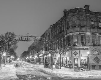 Victoria Row Black and White in Charlottetown, Prince Edward Island, PEI Art, PEI Prints, PEI Photo, Living Room Wall Art, home decor