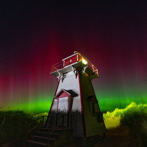 Nordlicht besuchen Covehead Leuchtturm Prince Edward Island, PEI Art, PEI Prints, PEI Foto, Wohnzimmer Wandkunst, Borealis