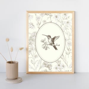 Vintage hummingbird wall art