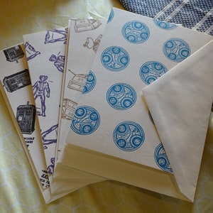 Doctor Who Stamped Blank 4 Card Set - Tardis Cyberman Dalek K-9 Gallifrey