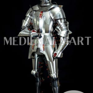 MEDIEVALMART European English knight Medieval Steel Full Body Armor Suit ~ 18 Ga Mid Century warrior Cosplay Costume Knight Armor Home Decor