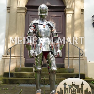 MEDIEVALMART Medieval knight warrior Full Body Armor Suit ~ Medieval Steel Armor ~ German knight Sallet Full Body Suit, Home Decor Gift Item