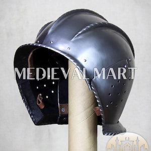 MEDIEVALMART Medieval German Burgundian Open Sallet Helmet European 15th Century European Combat Gear Halloween Costume, Gift For Boyfriend