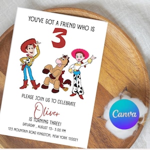 Toy Story Birthday Invitation Birthday Party Invitation Template Birthday Editable Canva DIY Birthday Invitation Digital Download