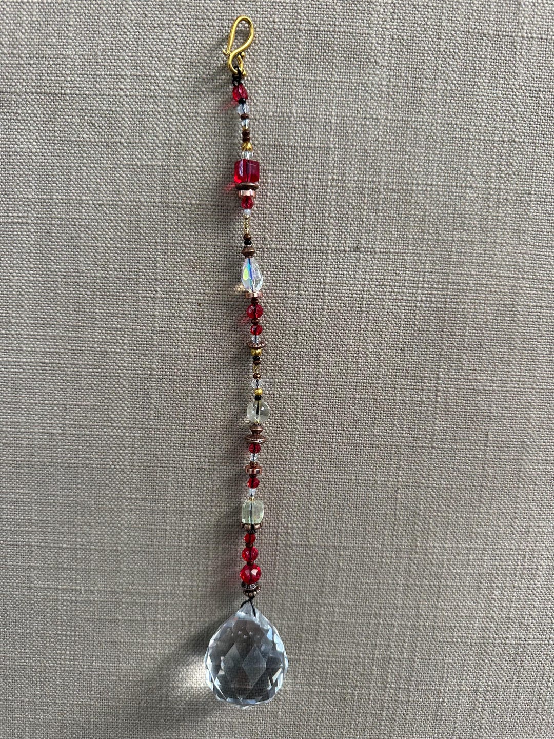 Ruby Red Suncatcher, Ruby Red Suncatcher, Ruby Prism Window Decor ...