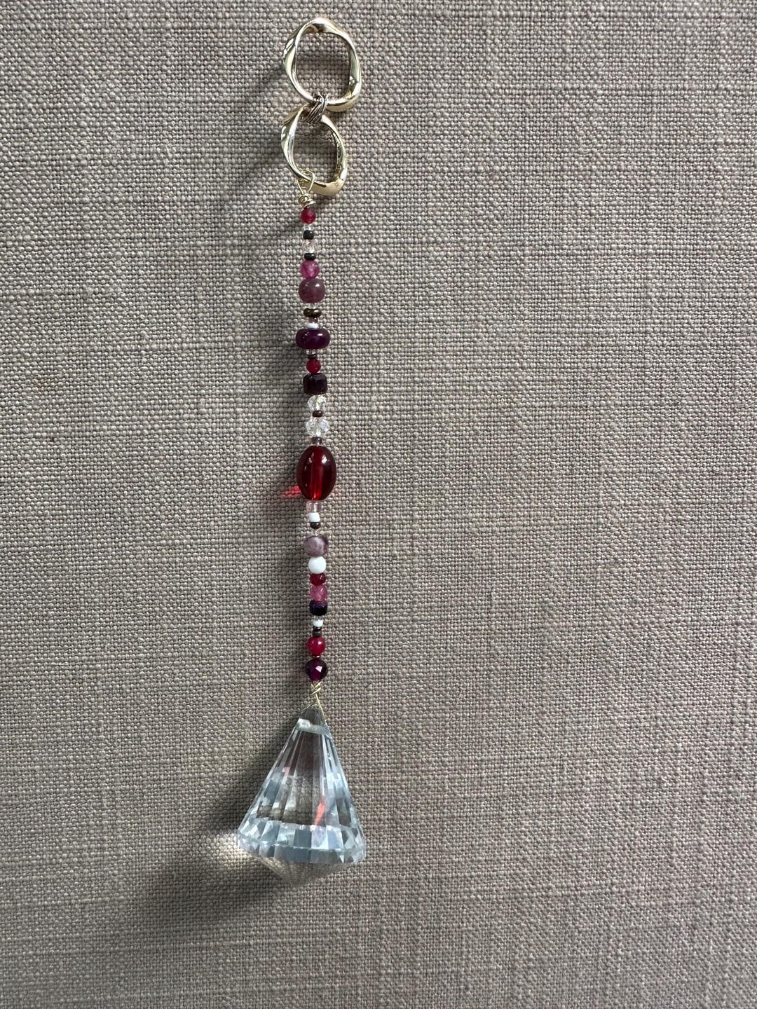 Crimson Jewel Mini Suncatcher, Red Mini Crystal Suncatcher, Deep Ruby ...