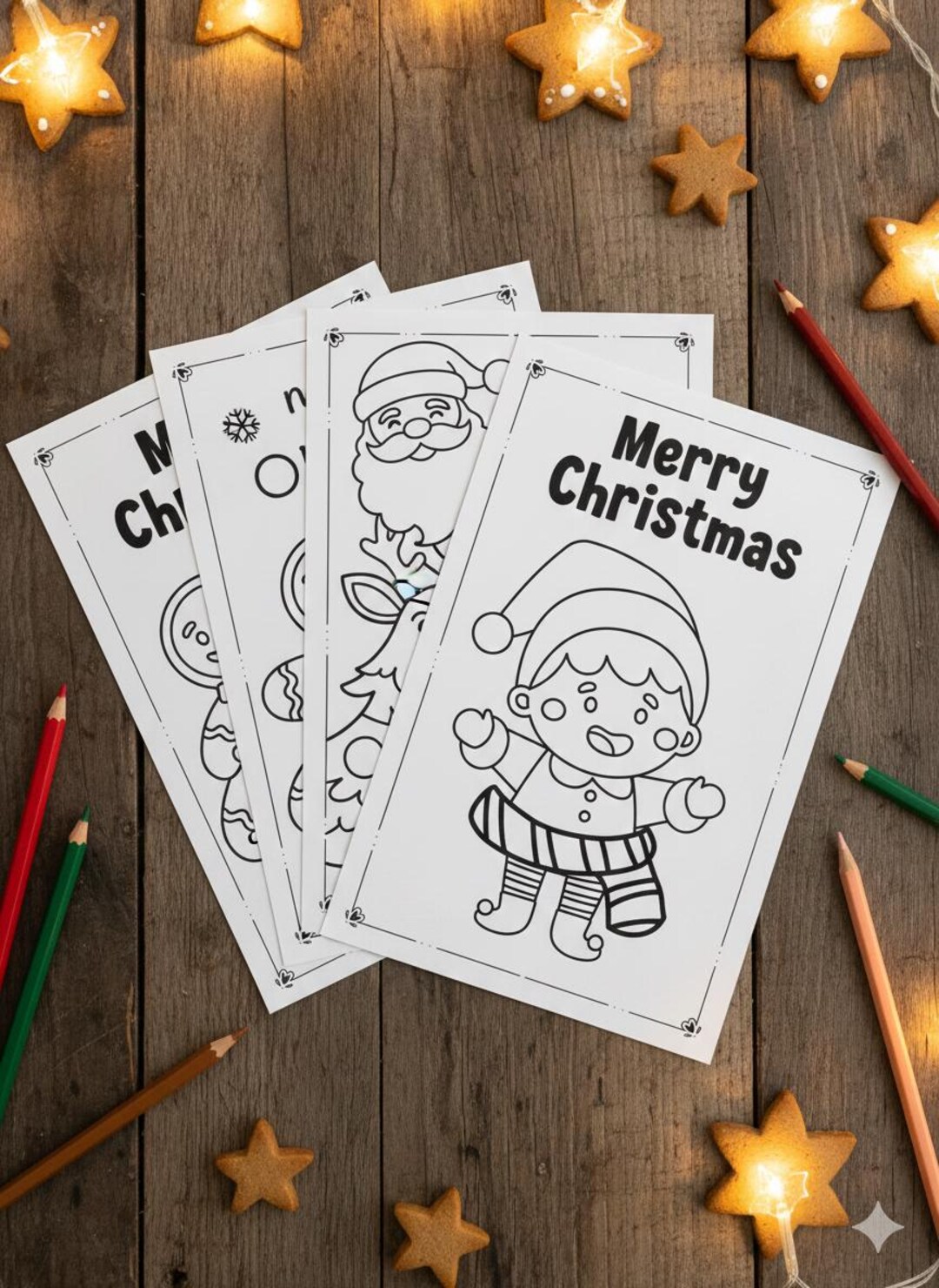 5 Christmas Coloring Pages | Printable Holiday Coloring Sheets | Santa ...