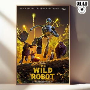 The Wild Robot Movie Poster – Classic Film Canvas Wall Art – Room Decor Poster Print – Movie Gift Poster