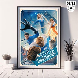 Fantastische Vier Filmposter - Klassischer Film Wand Kunst Druck - Superheld Leinwand Raum Dekoration Geschenk