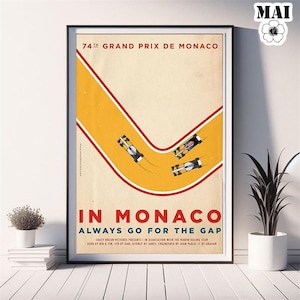 Grand Prix Of Monaco Poster – Formula 1 Wall Art – Vintage Racing Poster – Retro F1 Advertisement Print – Motorsport Room Decor Gift