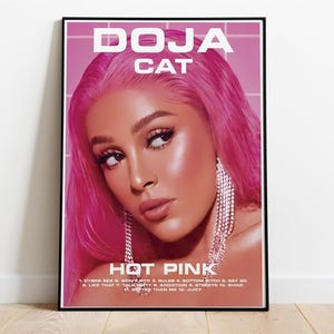 Poster Doja Cat - Impression d&#39;art mural sur pochette d&#39;album - Poster d&#39;artiste musical - Cadeau déco pop rap