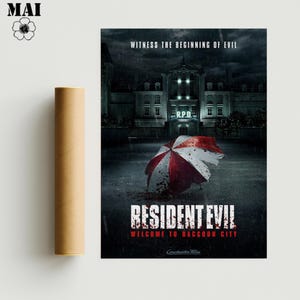 Resident Evil Welcome To Raccoon City Movie Poster | Classic Horror Film Wall Art | Canvas Room Decor Poster | Gamer Gift Idea