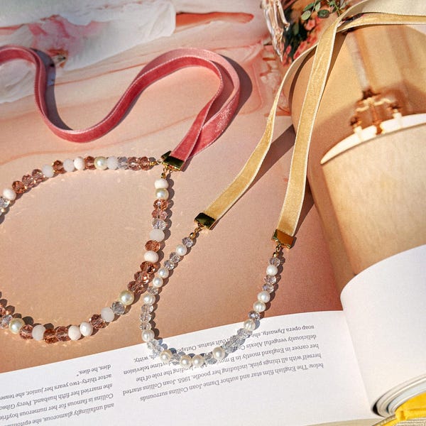 Sprankelende romantische vintage geïnspireerde fluwelen stropdas rondelle kralen choker