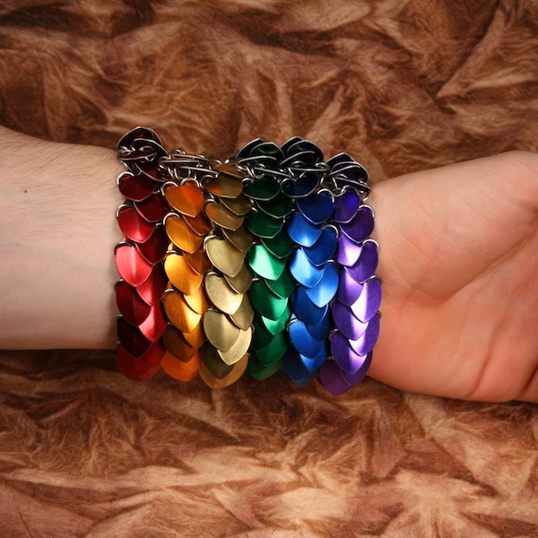 Custom Scale Maille Bracelet in Anodized Aluminum