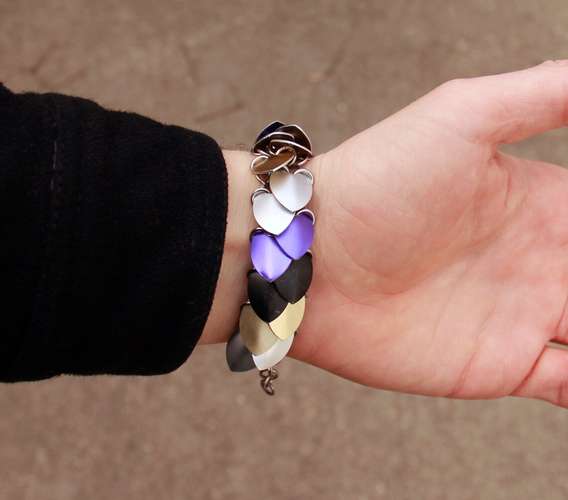 Rainbow Scale Maille Bracelet Etsy