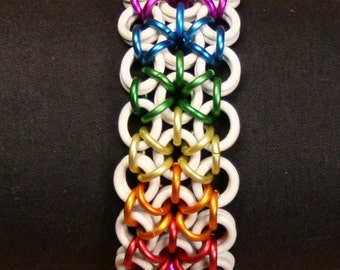 Rainbow and White Japanese Bracelet