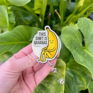 Funny Banana Badge Reel: Retractable ID Clip for Nurses & Staff
