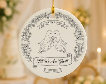 Personalized Ghost Wedding Ornament, Gothic Anniversary Gift