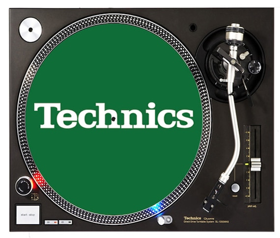 Technics Logo DJ Slipmats - Pair Of Black Felt Mats With Gold