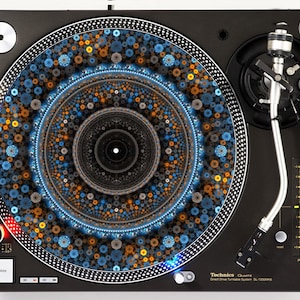 DJ Industries - フローラル マンダラ - DJ スリップマット LP レコード プレーヤー ターンテーブル