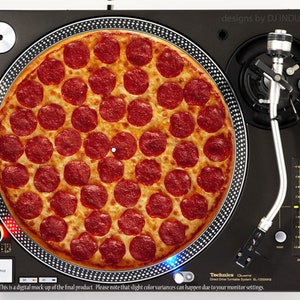 DJ Industries - ペパロニ ピザ - DJ スリップマット LP レコード プレーヤー ターンテーブル