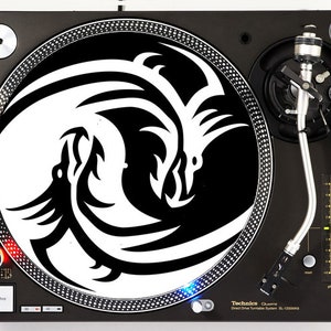 DJ Industries - Ying Yang Tribal Dragon - DJ slipmat LP record player turntable
