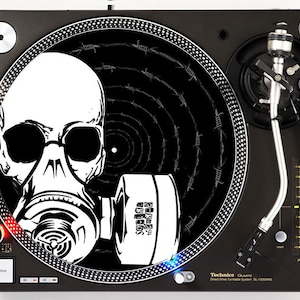 Social Menace Gas Mask  - DJ slipmat LP record player turntable