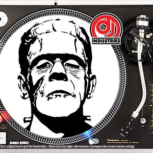 DJ Industries - Frankenstein bw - DJ slipmat LP record player turntable