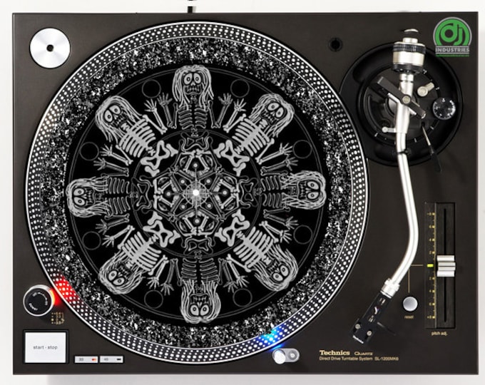 DJ Industries - Skeleton Party - DJ slipmat LP record player turntable