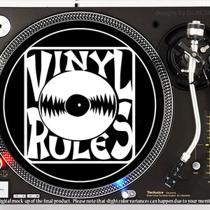 DJ Industries - Vinyl Rules - DJ slipmat LP record player turntable