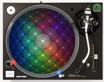 DJ Industries - Kaleidoscope Bloom - DJ slipmat LP record player turntable