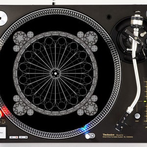 DJ Industries - ロゼット ファサード ブラック - DJ スリップマット LP レコード プレーヤー ターンテーブル