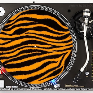DJ Industries - タイガープリント - DJ スリップマット LP レコード プレーヤー ターンテーブル