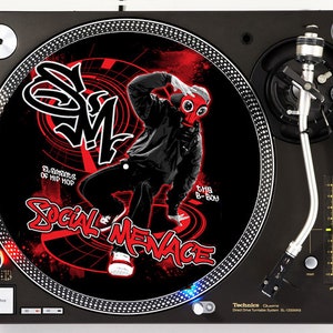 Social Menace B-Boy  - DJ slipmat LP record player turntable
