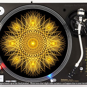 DJ Industries - Fractal Blossom Mandala - DJ slipmat LP record player turntable