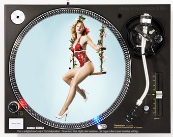 DJ Industries - Pinup Kristen Bell - DJ slipmat LP record player turntable